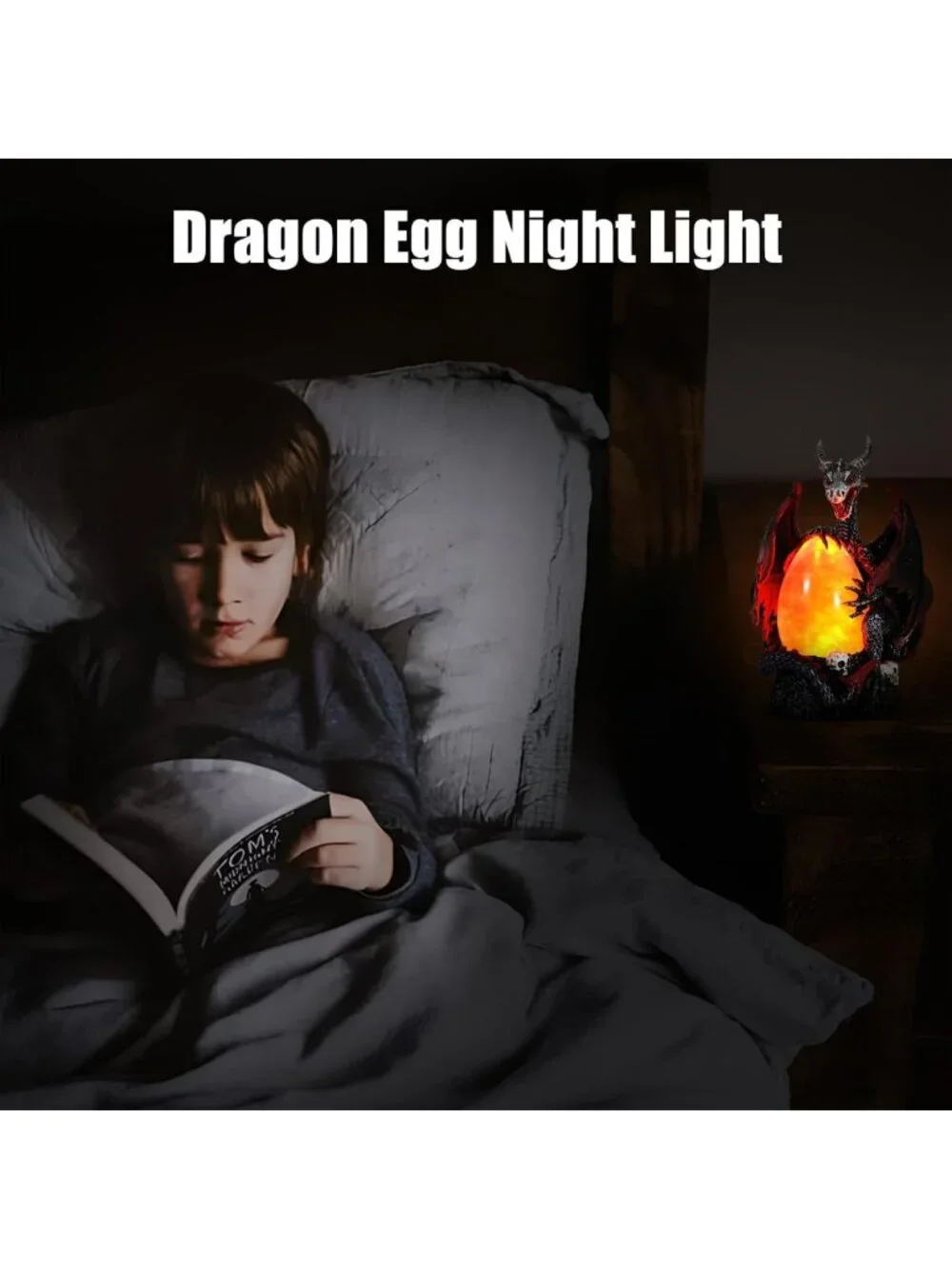 Illuminated Dragon Snow Globe with Rotating Mist, Skull Base & Timer - Unique